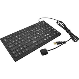 SIIG Washable Silicone Sealed Keyboard with IP 68 Protection Industrial/Medical Grade - LED Backlight and Pointing Device - Black