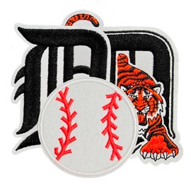 3Pcs Detroit Fans' Favorite Baseball Iron On Patches for Hats Backpack Jeans Jacket Woman&Man