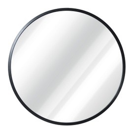 Black Circle Wall Mirror 20 Inch Round Wall Mirror for Entryways, Washrooms, Living Rooms and More (Black, 20")