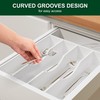 Bellsal White Utensil Organizer 10 Inch Silverware Tray for Drawer