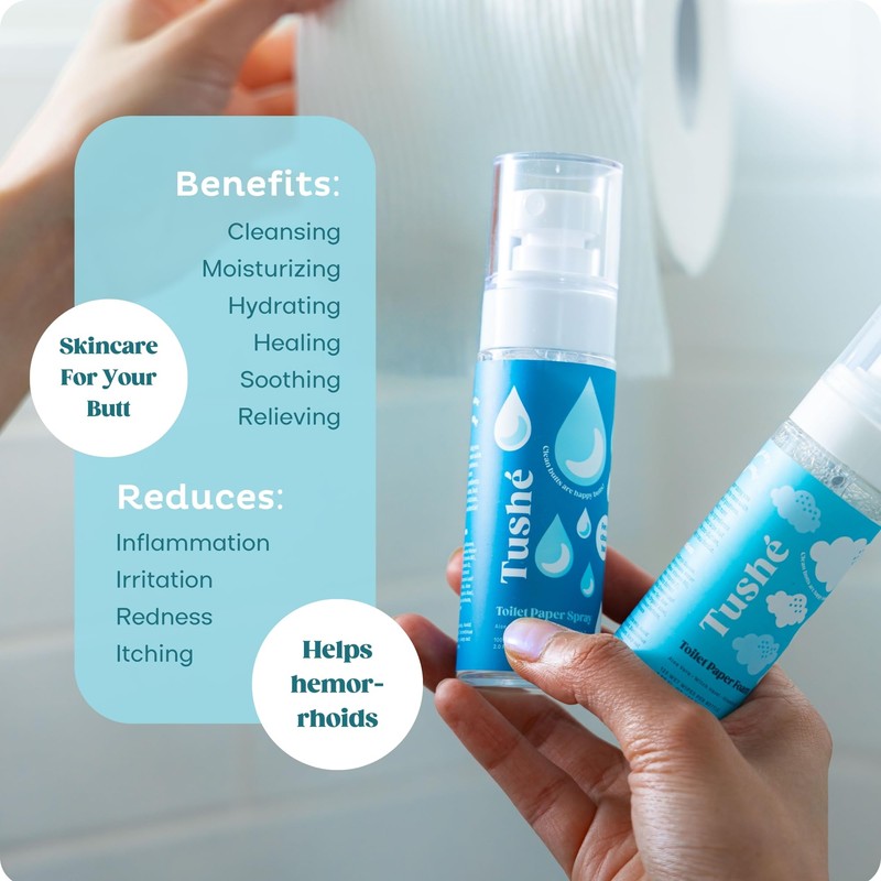 Toilet Paper Spray (2-Pack) – Flushable Wet Wipe Alternative for