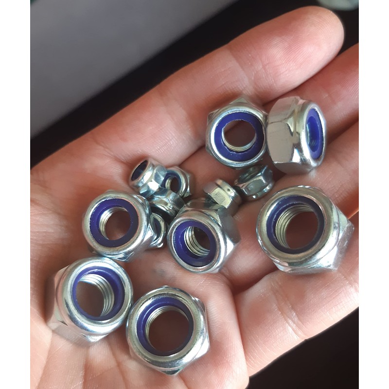 M12 Nyloc Hex Nut Locking Metal Steel Sheet Zinc Plated