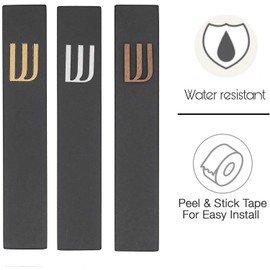 A&S Mezuzot Modern Concrete Mezuzah Case with Scroll, Easy Peel and Stick Mezuza (Black+ Wood Shin, 9 Inches)