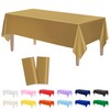 Kopokita 2PCS Gold Plastic Tablecloths 54 x 108 Inch, Disposable