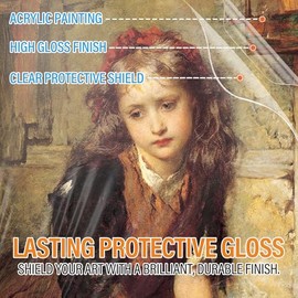 Acrylic Varnish for Acrylic Painting - Glossy, Water-Based Protective Finish for Art, Wood, and Crafts - Fast-Drying, UV-Resistant Clear Varnish (150ml/5oz)