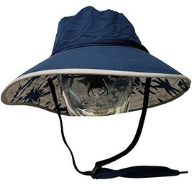 Sun Protection Zone Unisex Booney Hat (Navy with Palm Print)