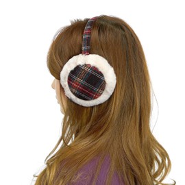 C.C Exclusives Tartan Check Earmuff with Faux Fur(EM-2339) (Brown)
