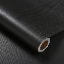 Heroad Peel and Stick Wallpaper Wood Contact Paper Wood Wallpaper Black Wood Grain Contact Paper Thicken Textured for Cabinets and Drawers Countertops Waterproof Self Adhesive Vinyl 23.6" x 118"