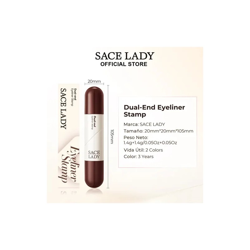 Sace Lady Doble Sello Delineador De Ojos Waterproof 2.8g