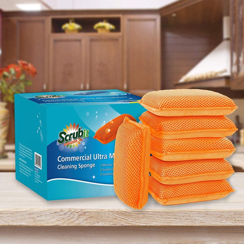 Commercial Miracle Microfiber Kitchen Sponge by Scrub-It - Large -