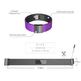 Cprime Unisex All Ages Sports Balance Bracelet NEO Broadline Cold Size, Purple Black, 8.4 inches, Silicone, Training, Yoga, Mountain Climbing, Boxing