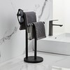 Black Hand Towel Holder Stand, Double T-Shape Hand Towel Stand