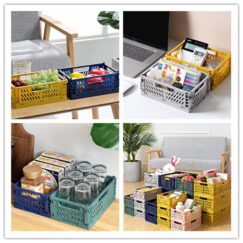 Spesh 2 Pcs Collapsible Storage Boxes Mini Storage Crates Stackable