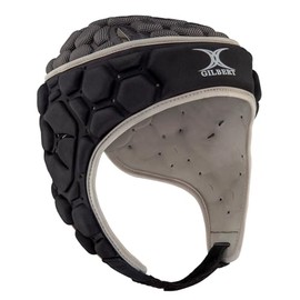 Gilbert XP 250 Rugby Headguard - Black & Silver (Medium)