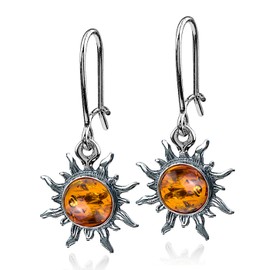 Ian and Valeri Co. Amber Sterling Silver Romantic Sun Earrings