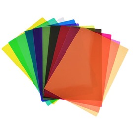 KARLOR A4 Plastic Film 20 Sheets 10 Colors Transparent Window Film Colorful Color Filter Color Correction Spotlight Films Heat Resistant For Photography Studio LED Lamps Glass Painting