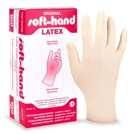 Servoprax Soft-Hand Examination Gloves - Disposable Latex Gloves - Brushed Surface & Strong Quality - Ideal for Sensitive Skin - Pack of 100 (XS)