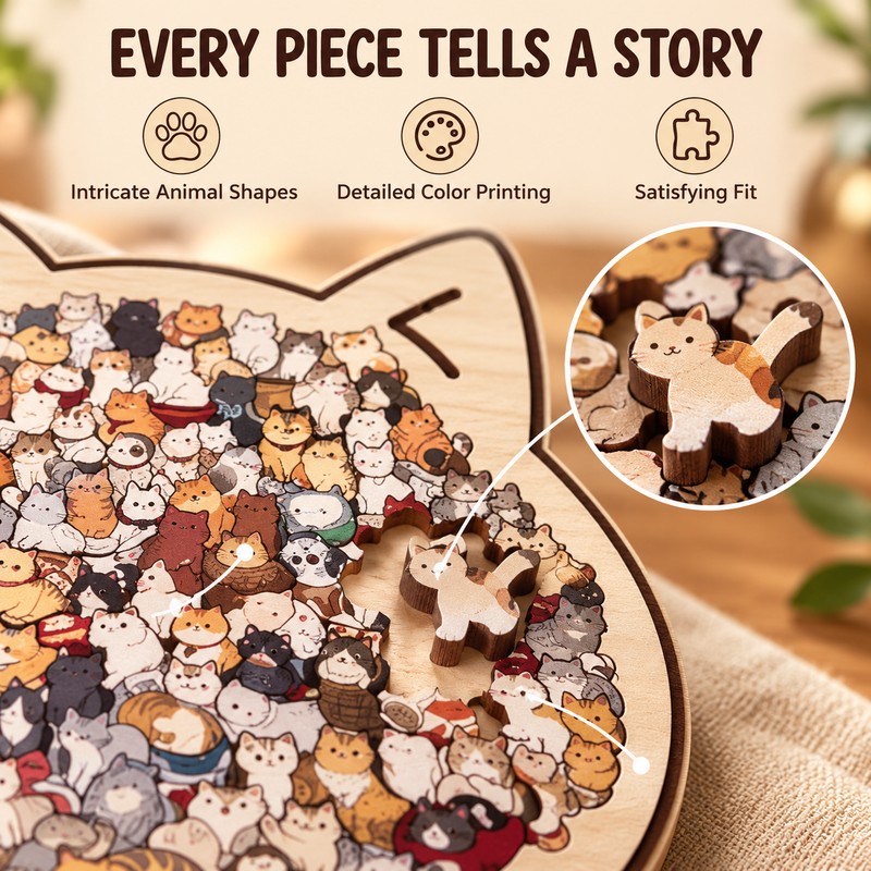 Animal Shape Wooden Jigsaw Puzzle with Stand – Creative Puzzle
