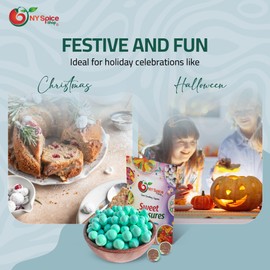 NY SPICE SHOP Sixlets Candy Bulk Christmas Decorations - 1 Pound Green Sixlets Chocolate Christmas Sprinkles - Sixlets Pearl Christmas Décor Gifts - Sixlets Old Fashioned Christmas Candy Treat