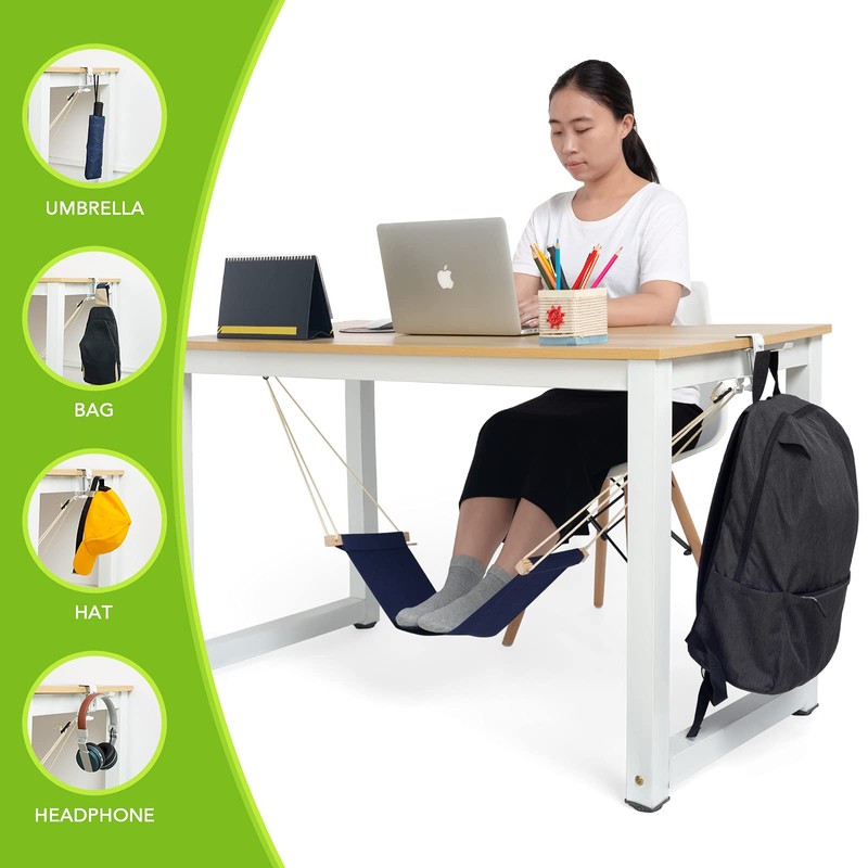 iMissiu Foot Hammock Under Desk Footrest, Adjustable Office Foot Rest
