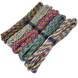 EDGEAM Paracord 4 mm, Pack of 5 236 inch Paracord Cords Rope, 7 Core Strands, Nylon Paracord for Survival, Outdoor, Camping, Bracelet, Dog Lead, Total Length 1180 inches (Colour C, 5 x 6 m/236 inches)
