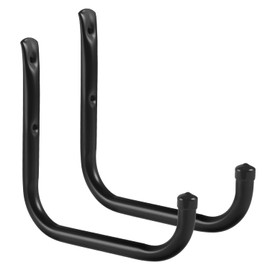 Maclean Set of 2 Wall Mounts for Tyres, Wheels, Ladders & Bikes Steel Construction with Rubber Coating Up to 22 kg Load Capacity Space-Saving Storage (Height 18 cm, Length 20 cm)