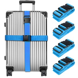 Collwait Luggage Straps for Suitcases TSA Approved, Travel Belt Suitcase Belt, Suitcase Straps TSA Approved, Luggage Belt Strap TSA Approved, Travel Straps for Luggage, Luggage Band Bag Straps, Blue