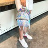 APOSITV Women's Backpack, Metallic, Small, Silver, Pink, Glitter, Lightweight, Hologram