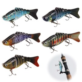 3D Bionic Swimming Bait, 5 Pieces Bionic Swimming Bait, Robot Fishing Lure, Artificial Bait Wobbler Pike Set, Fishing Lure for Fresh and Saltwater, Hobby Fishermen and Professionals