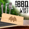 Mirrored Patterned Crab BBQ Tool Set: High-Quality Stainless Steel Spatula,