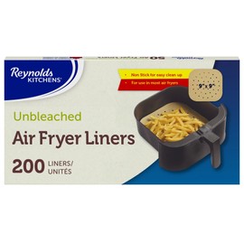 Reynolds Kitchens Air Fryer Liners 9'', 200 pcs Unbleached Parchment