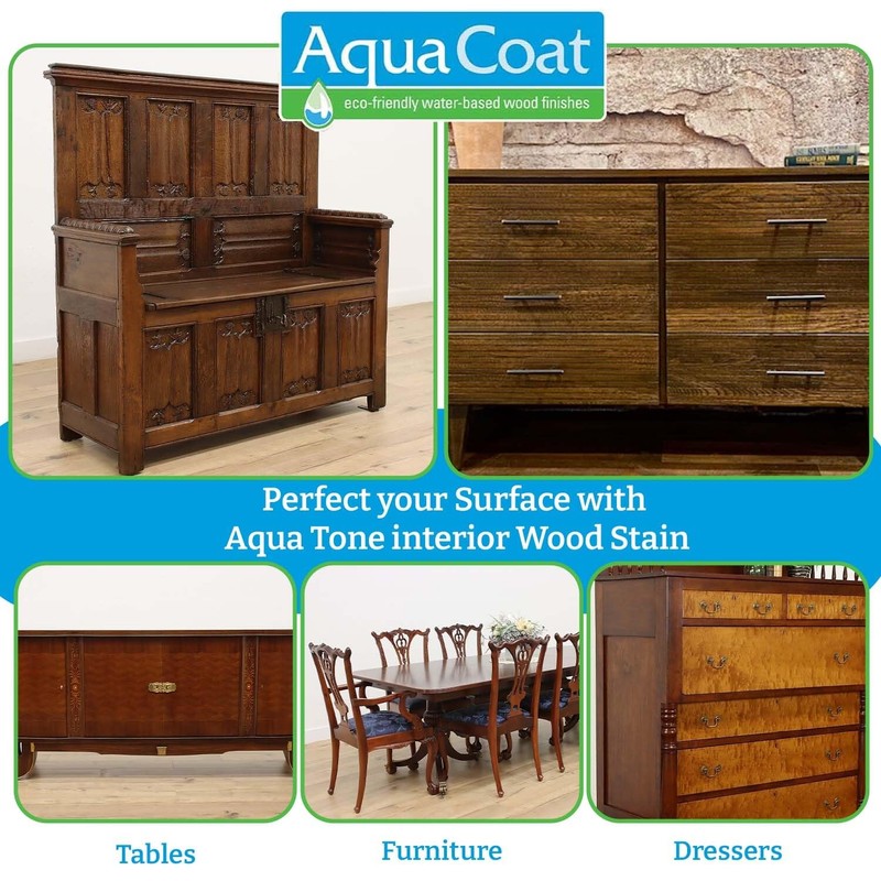 Aqua Coat Aqua Tone Water-Based Wood Stain (Quart, Walnut)