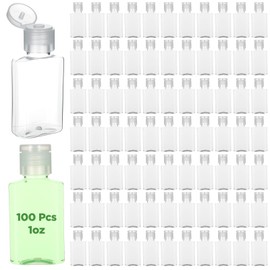 Pafeooui 100 Pcs 1 oz Travel Bottles - Clear PET Refillable Containers with Flip Caps, Leak-Proof Mini Bottles for Shampoo, Lotion, Hand Sanitizer & More