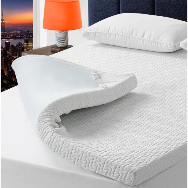 BedLuxury Full Size 3-inch Gel Memory Foam Mattress Topper Soft