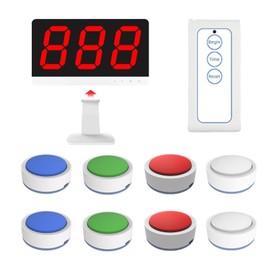 Wireless Quiz Answer Game Show Buzzer System, Teacher Supplies, Add Up to 32 Buttons, 262ft, 8 Jeopardy Answer Buzzers for Game Show, Family Game Night, Debate Contests in Offices, Classroom, School