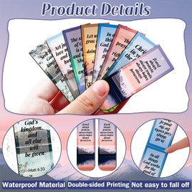 108 Pack Bible Magnetic Bookmarks Christian Magnet Bookmark Clips for Women Men Book Lovers Bible Page Markers for Teachers Students Reading School Office Home, Printing on 2 Side
