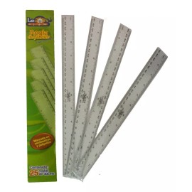 Leoncito 25 Reglas De 30 Cm Plastico Transparente Escolar Semi Flexib