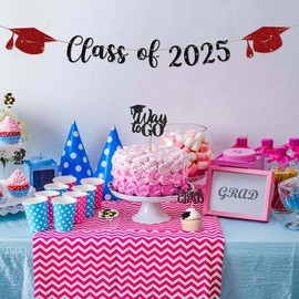 BFFPOSI Red and Black Graduation Decorations 2025-9.8 ft Class of 2025 Banner, Congrats Grad Sign, Graduation Party Decorations & Decor for Elementary, 5th Grade 8th Grade, High School and College