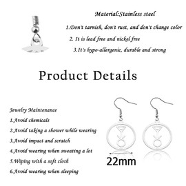 The Owl House Inspired Gift Plant Glyph Charm Earring for Her Owl House Fans Gift, Stainless Steel