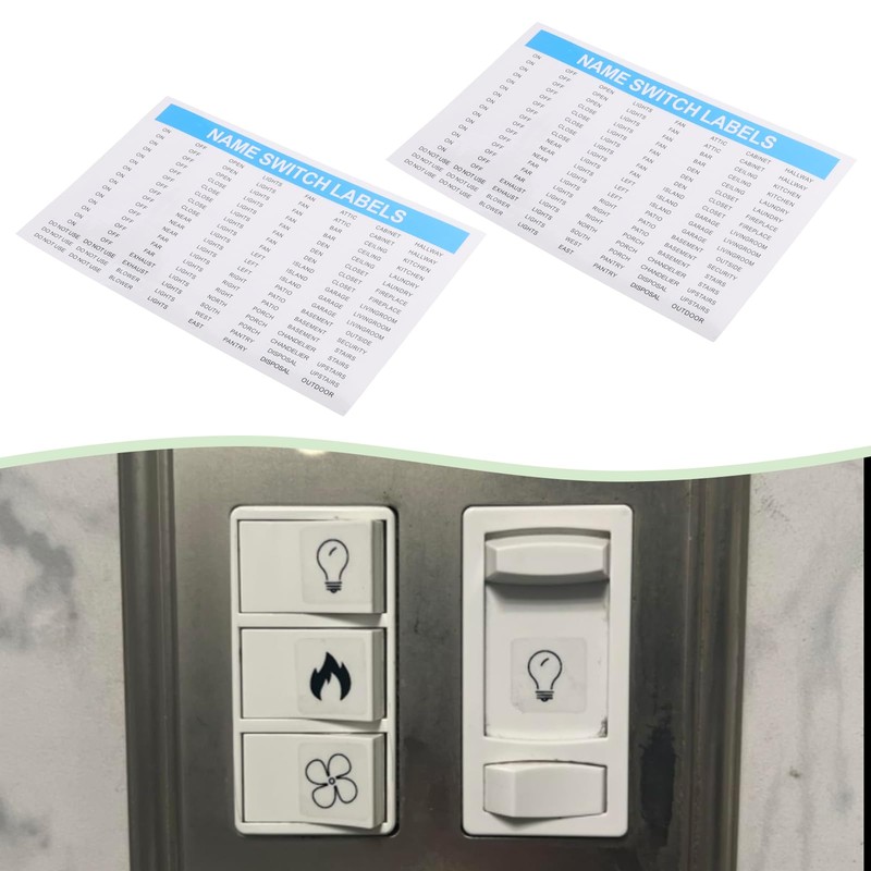 ECSiNG 6PCS Light Switch Electrical Breaker Panel Stickers 21.6x14cm Transparent