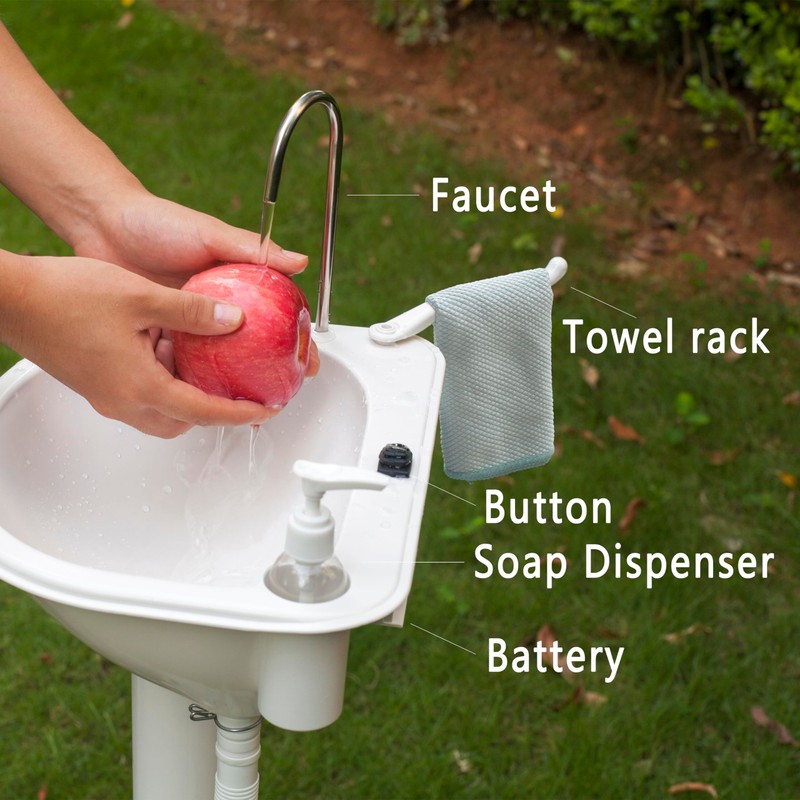 Portable Sink Outdoor Camping Sink Battery Operated Electric Hand Washing