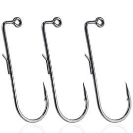 Dr.Fish - Paquete de 30 ganchos de pesca Aberdeen, ganchos de pesca de curva redonda de 90 grados, ganchos de caña larga, ganchos de caña larga, acero de alto carbono, suministros de gancho