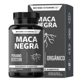 Maca Negra Peruana Orgánica 1000 Mg - Sin Azúcar Suplemento Alimenticio Vegano Testosterona 60 Cápsulas Beyond Vitamins