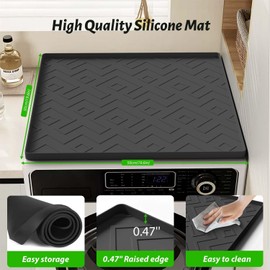 Alfombrilla de silicona para nevera, 50 x 50 x 1,19 cm, antideslizante, a prueba de derrames, prevención de goteo, ideal para refrigeradores, lavadoras, secadoras, enfriadores de vino y