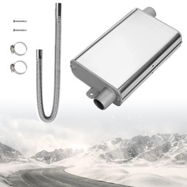 Inscrip Exhaust Pipe Silencer Muffler Kit, 24mm Exhaust Pipe Silencer Muffler with Clamp Bracket, Upgraded Muffler with 60cm-200cm 25mm Exhaust Hose For Webasto Eberspacher Parking Heaters (120CM)