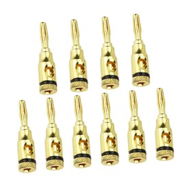 Mipcase 24pcs Gold Plated Banana Plugs for Speaker Wire Audio Connectors Open Screw Design Low Resistance for Amplifiers and Home Theater Systems