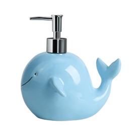 Colias Wing Sea Animals Pattern Soap Dispenser with Plastic Pump, Refillable Lotion Soap Bottle, Lotion Bottle, Hand Soap Dispenser, Home Decoration-Whale