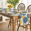 Artoid Mode Blue Dahlia Floral Pinnata Summer Table Runner, Spring