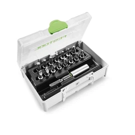Festool Bit Assortment SYS3 XXS CE-MX BH 60 (with Magnetic Bit Holder, TX 10, TX 15, TX 20, TX 25, TX 30, PZ 1, PZ 2, PZ 3, PH 1, PH 2, PH 3, SZ 0.6 x 4.5, SZ 0.8 x 5.5), in Systainer