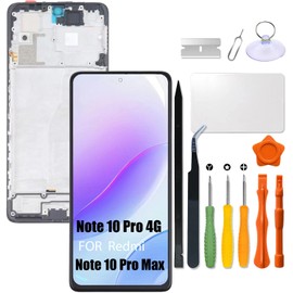 Replacement for Redmi Note 10 pro 4G | Note 10 Pro Max LCD Screen with Frame INCELL for Redmi M2101K6G M2101K6R M2101K6I Touch Screen Digitizer Assembly LCD Display with Repair kit